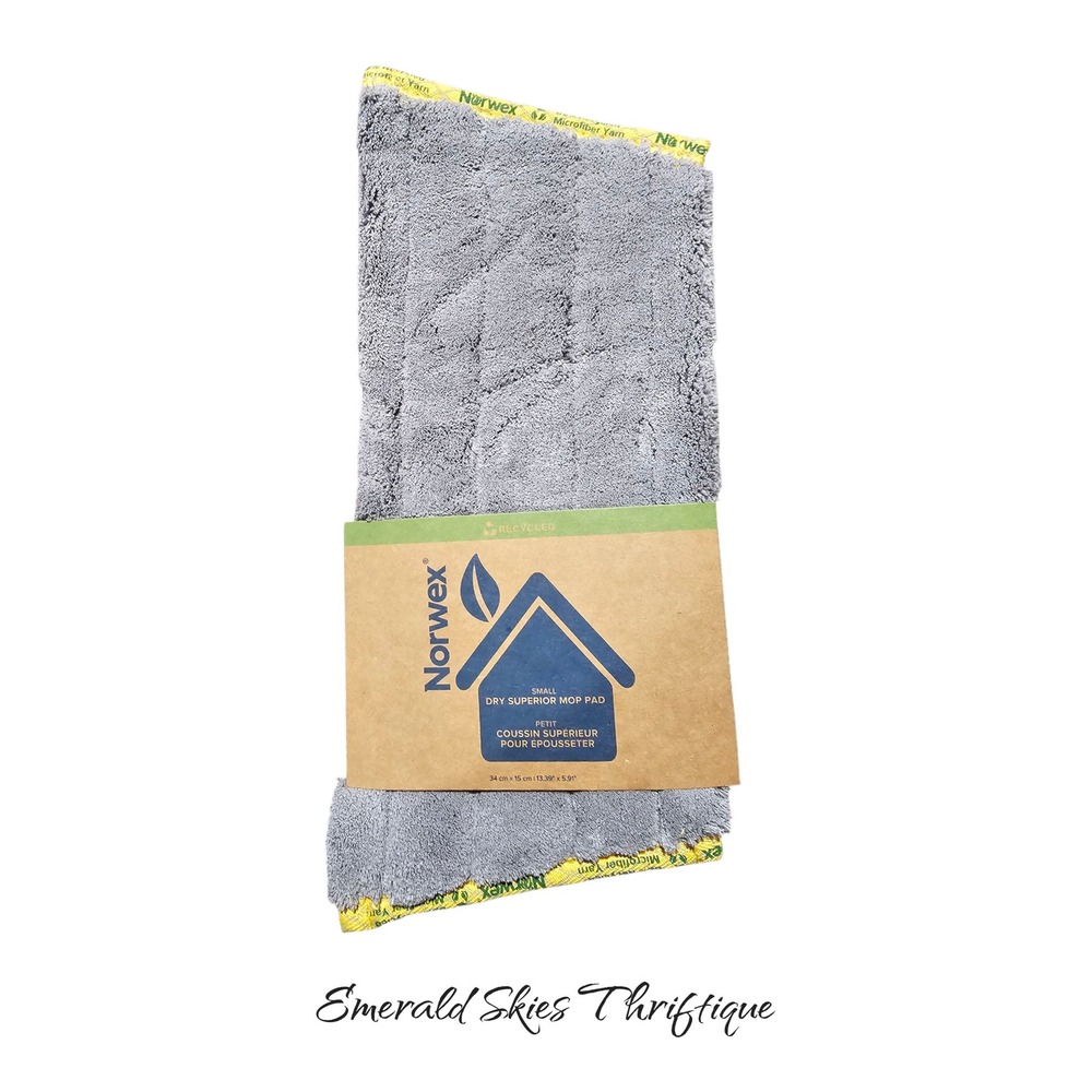 Norwex Dry Superior Mop Pad SMALL Graphite / Yellow -‎ Brand New! Free Shipping